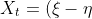 X_t=(\xi-\eta)\sqrt{t}, t\geq0